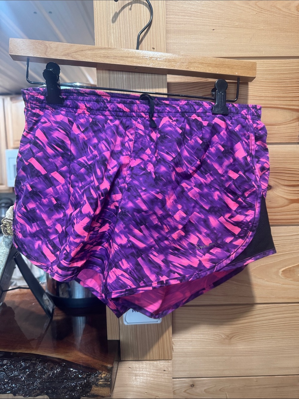 Nike Purple and Pink Patterned Running Shorts